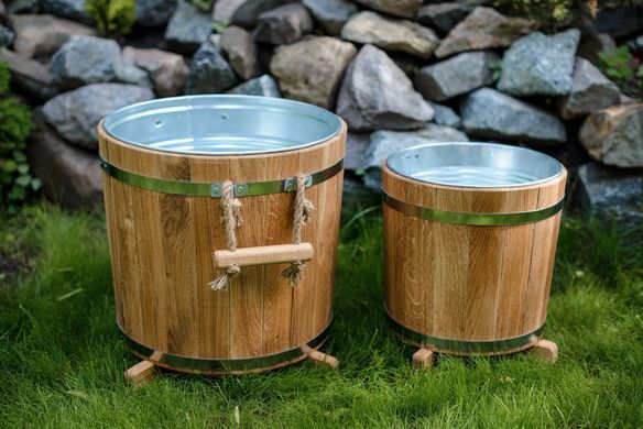 Кадка для растений 25 литров с металлической вставкой (ясень)