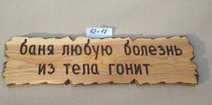 Табличка "Баня любую болезнь из тела гонит" №12